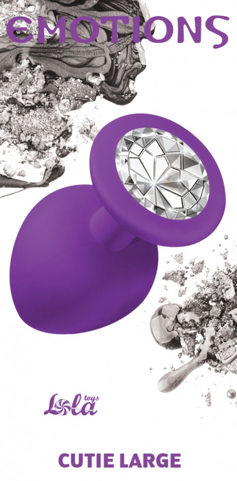 Анальная пробка Emotions Cutie Large Purple clear crystal