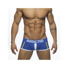 Мужские трусы боксеры голубые с белой полоской посередине Addicted Brief XL