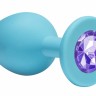 Анальная пробка Emotions Cutie Small Turquoise light purple crystal