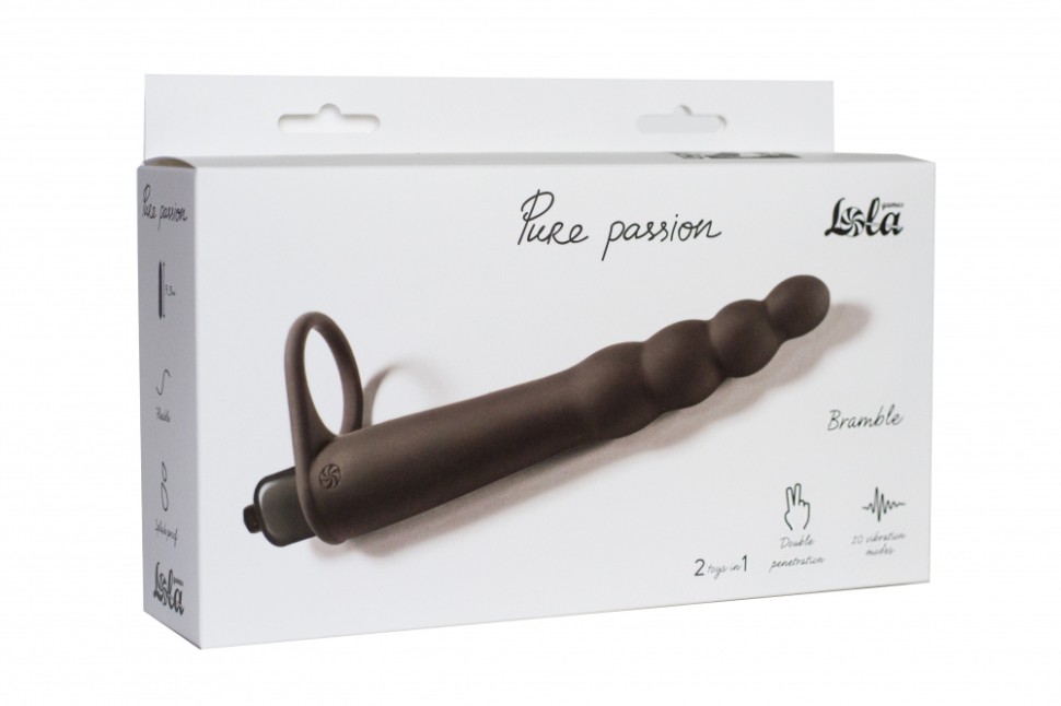 Вибронасадка для двойного проникновения Pure Passion Bramble black