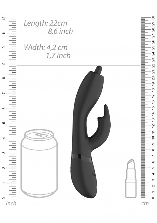 Вибромассажер кролик Nilo с функциями "ротация 360 градусов" и "мгновенный оргазм" черный