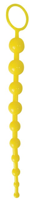 Стимулятор анальный (цепочка), цвет желтый, L 260 мм