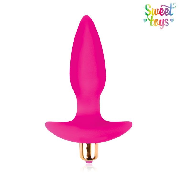 Втулка анальная с вибрацией, L 105 мм D 35 мм, цвет ярко-розовый