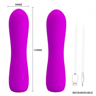 Вибромассажёр Beau 12 режимов вибрации, L 119 мм D 30 мм, фиолетовый