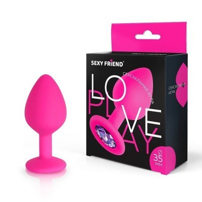 Втулка анальная фуксия, цвет кристалла светло - фиолетовый, силикон, L 80 мм, D 35 мм Втулка анальная фуксия, цвет кристалла светло - фиолетовый, силикон, L 80 мм, D 35 мм