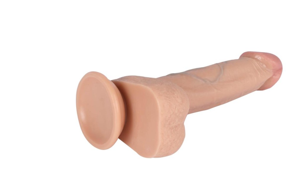 Страпон с реалистичной насадкой на присоске REAL (23x4 см.)