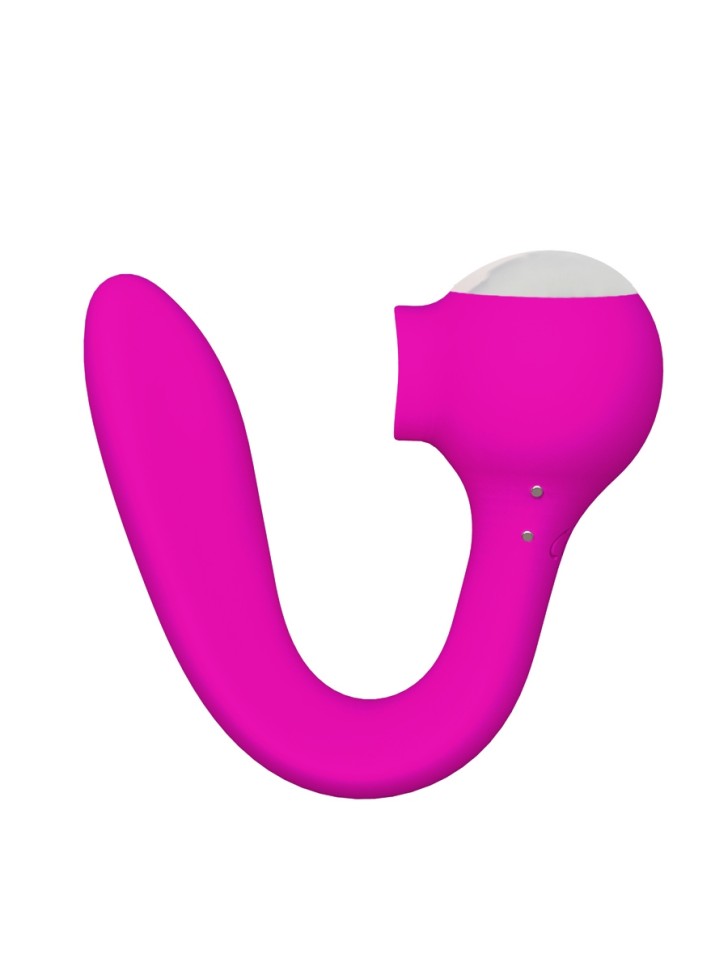 Мистер Факер Drago (розовый)- универсальный вибратор с язычком, 18.3х4 см