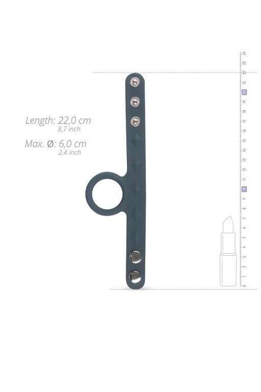 Эрекционное кольцо с ремешком для мошонки S/M