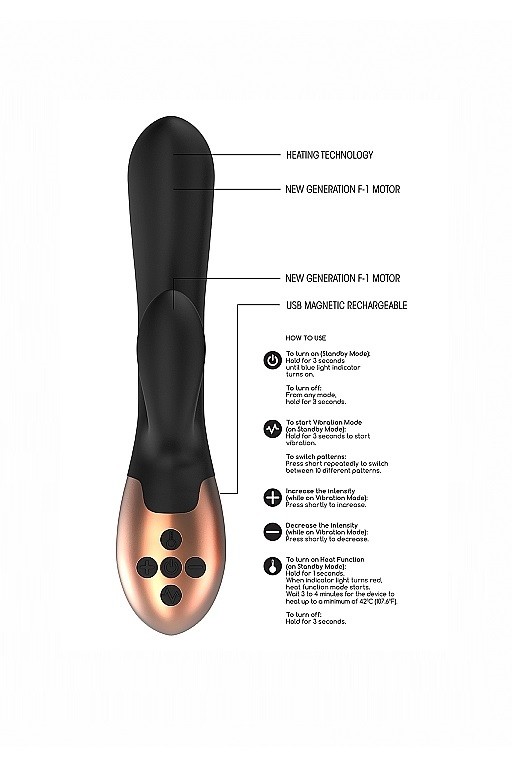 Вибромассажер кролик с вибрацией и функцией нагрева Exquisite