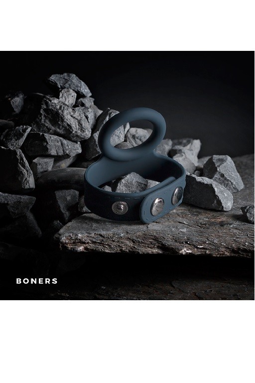 Эрекционное кольцо с ремешком для мошонки L