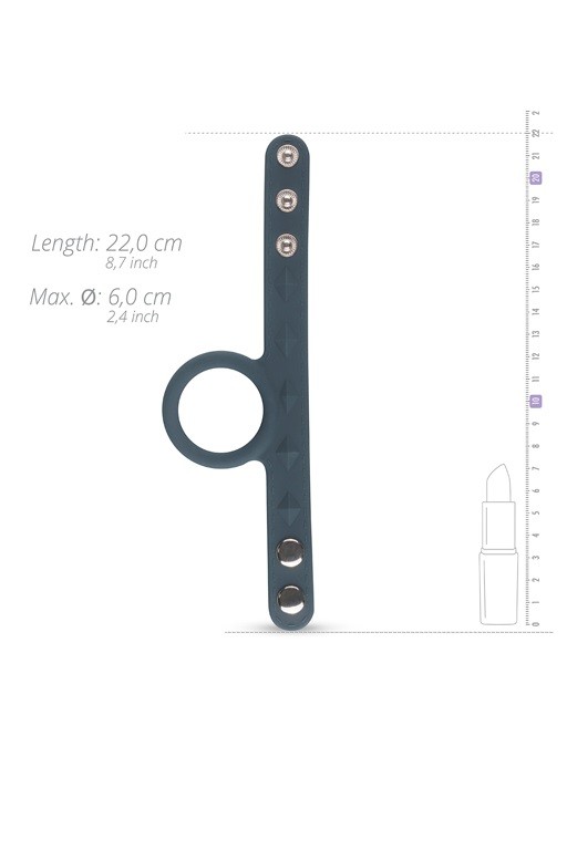 Эрекционное кольцо с ремешком для мошонки L