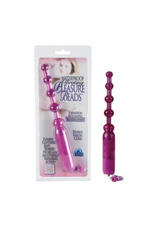 Анальная цепочка Waterproof Vibrating Pleasure Beads с вибрацией фиолетовая (фиолетовый)