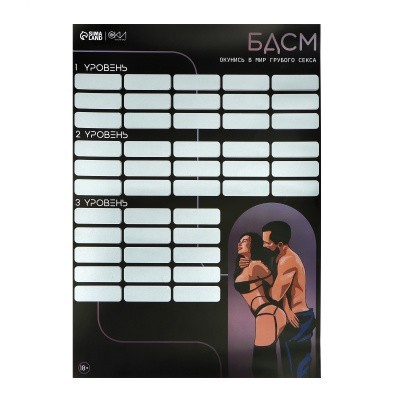 ПЛАКАТ ДЛЯ ДВОИХ БДСМ, СО СКРЕТЧ-СЛОЕМ , А3,