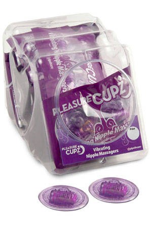 Вибро-накладки на соски Pleasure Cupz фиолетовые