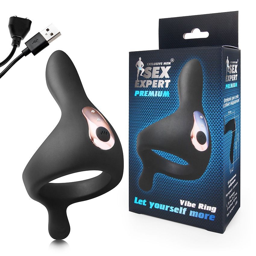 Эрекционное кольцо с вибрацией L 115 мм D 48 мм, 10 режимов вибрации