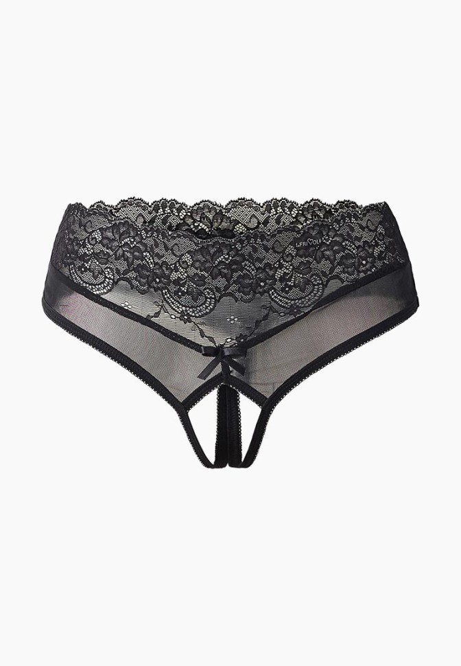 Неповторимые черные высокие шортики с доступом и нежным кружевом (Easy to love) (L/XL (46-48))