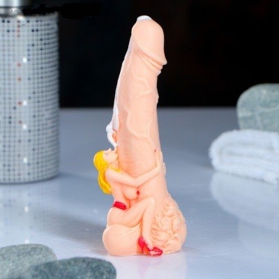 Фигурное мыло "Удержание" цвет телесный, аромат клубника со сливками, 95 гр