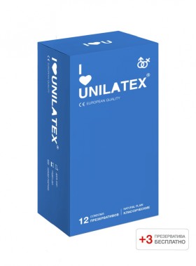 Презервативы Unilatex Natural Plain 12 шт +3 шт в подарок