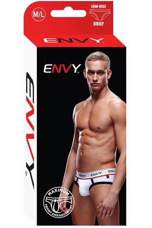 Брифы, трусы мужские в спортивном стиле на широкой резинке, белый, M/L