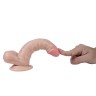 Реалистичный фаллоимитатор REAL с мошонкой на присоске, PVC, 17x3,5 см.