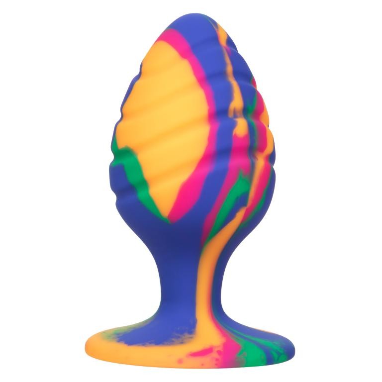 Текстурированная анальная пробка L из силикона CHEEKY LRG SWIRL TIE-DYE PLUG