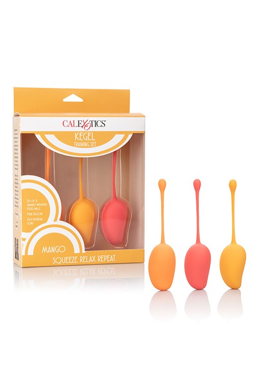Набор необычных одинарных вагинальных шириков в виде магно Kegel Training Set Mango