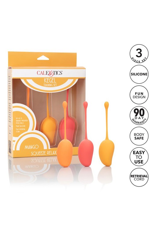 Набор необычных одинарных вагинальных шириков в виде магно Kegel Training Set Mango