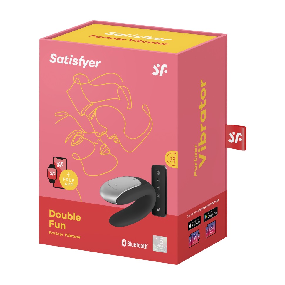 Парный вибратор Satisfyer Double Fun с возможностью управления через пульт и приложение (черный)