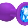 Анальная пробка Emotions Cutie Medium Purple light голубой кристалл