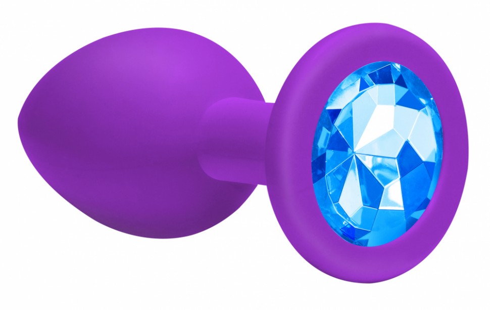 Анальная пробка Emotions Cutie Medium Purple light голубой кристалл