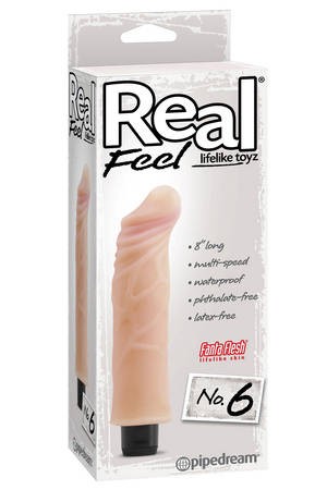 Вибратор Real Feel №6, "живое тело" с изгибом головки